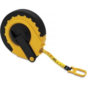 Enrouleur professionnel de 50 m&egrave;tres avec bo&icirc;tier antichoc, ruban en fibre de verre haute r&eacute;sistance et syst&egrave;me d'enroulement avec pivot r&eacute;tractable