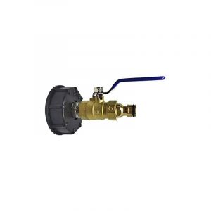 Ymyny - 1x Raccord robinet en laiton, S60x6 adaptateur de cuve valve d'évacuation avec 25mm diamètre de sortie, sortie raccord rapide, pour cuve ibc