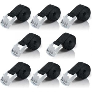 m sangle de tension, sangle à cliquet 8 pièces avec boucle en alliage de zinc pour la fixation de moto/voiture/porte-vélos/bagages/traction mobile