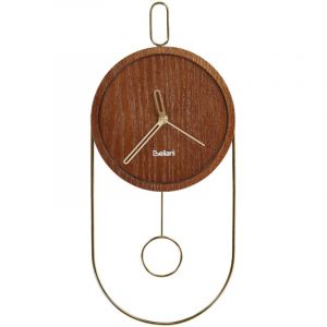 Beliani - Horloge Murale Suspendue en mdf 20 x 45 cm Design Sans Chiffre Pendule Bois Fonc&eacute; Sierre