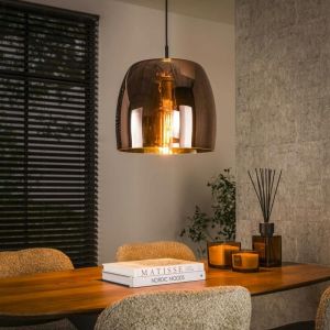 Pier Import - Suspension en verre cuivré forme cloche niagara