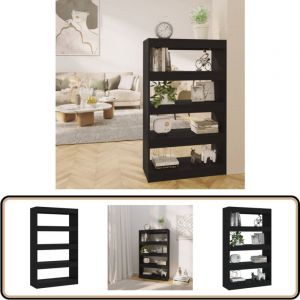 Vidaxl - Biblioth&egrave;que/S&eacute;parateur de pi&egrave;ce Noir Bois d'ing&eacute;nierie - Biblioth&egrave;que - Meuble Rangement - &Eacute;tag&egrave;re - S&eacute;parateur Pi&egrave;ce - Biblioth&egrave;que Noire