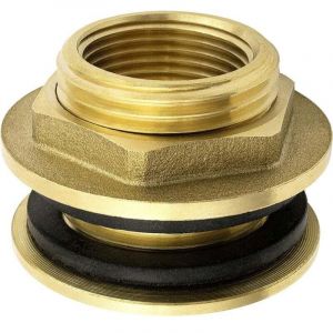 Travers&eacute;e de Paroi en Laiton de 1/2 Pouce (15/21) de Inoxydable , Travers&eacute;e Cloison pour Robinets d'eau, Baril de Pluie, Conteneur, Cuve IBC