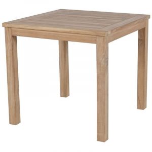 Table carr&eacute;e ext&eacute;rieur bois de teck massif 80 x 80cm - 80x80x75 cm - Kayu Meuble