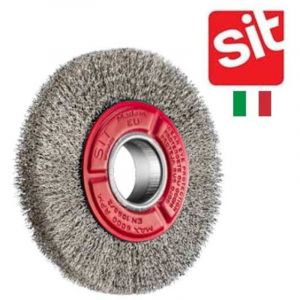 Brosse circulaire SIT acier ondul&eacute; pour touret 150 mm