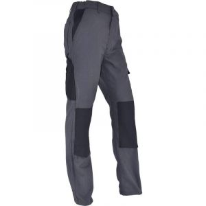 Pantalon de travail confort taille 38, gris Anthracite, poches multiples, genouill&egrave;res chantiers incluses