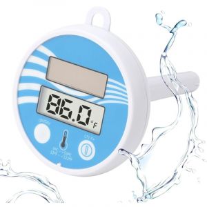 A Thermomètre Piscine Flottant, Alimenté par énergie Solaire Thermometre Piscine Connecté, Numérique Thermomètre de Piscine Thermomètre de Piscine
