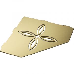 Tablette d'angle murale de douche en inox Floral L.195mm - Or bross&eacute;