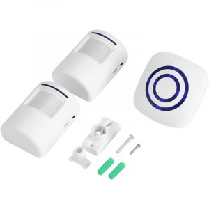 Sonnette Sans Fil Detecteur de Mouvement Carillon De Porte El&eacute;ctrique 36 M&eacute;lodies Alarme De S&eacute;curit&eacute; avec Emetteur et R&eacute;cepteur pour Maison Bureau