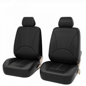 Housse de siege auto en cuir artificiel universel en cuir PU, ensemble de 4 pieces noir - ensemble de 4 pieces noir