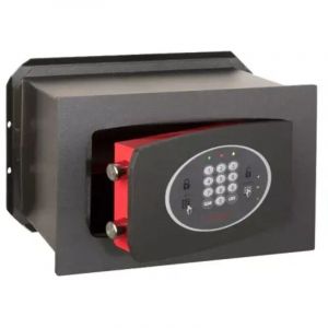 TECHNOSAFE - Coffre-fort &agrave; emmurer &agrave; combinaison &eacute;lectronique digitale motoris&eacute;e, 2 p&ecirc;nes, 9L, 21x34x20 cm