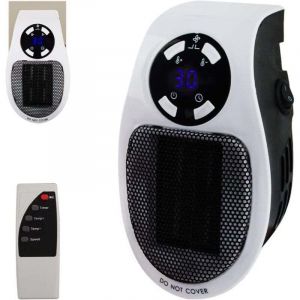 Chauffage Enfichable 500W,Mini Chauffe-Air &Eacute;lectrique Socket, Chauffage D'espace Mural avec T&eacute;l&eacute;commande, Radiateur &Eacute;lectrique Soufflant 500W avec 2