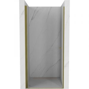 Pretoria porte de douche pivotante 70 cm, transparent, dorée - 852-070-000-50-00 - Mexen