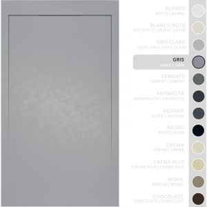 Soulbath - Receveur de Douche Ultra-Plat Antid&eacute;rapant &ndash; R&eacute;sine Gel Coat - Texture Lisse/Pierre &ndash; gris - 140x90 - Grille int&eacute;gr&eacute; m&ecirc;me couleur