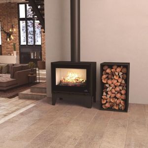 Poêle à bois raccordable sur pieds - BRONPI Cairo 70 Box 12 kW Sans kit air - Foyer en vermiculite - Sans kit ventilation