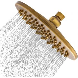 Pommeau de douche rond en bronze rétro vintage de 8 pouces avec filtre, idéal pour la salle de bain, style laiton antique, avec connecteur à rotule