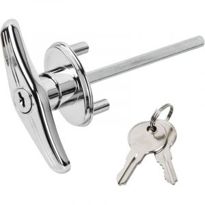 Silver Poign&eacute;e Porte de Garage 154.5 mm Serrure Porte de Garage Basculante Robuste et Durable Carr&eacute; Poign&eacute;e de Porte