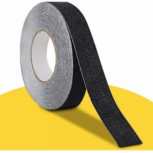 Bande Antiderapante Escalier 10 m x 2.5 cm, Ruban Adh&eacute;sif Antid&eacute;rapant Noir, Bande Adhesive Antiderapante pour Ext&eacute;rieur et Int&eacute;rieur, Scotch