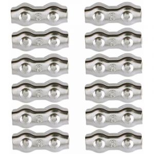 Serre-c&acirc;ble , Serre Cable Acier 3mm 12 Pi&egrave;ces Serre C&acirc;bles Duplex Pince de C&acirc;ble Acier inoxydable 304 D'agrafe de C&acirc;ble,C&acirc;ble Poign&eacute;es pour 2mm C&acirc;ble