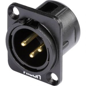 Hicon - xlr embase mâle, contacts droits HI-X3DM-G Nombre de pôles: 3 noir 1 pc(s)