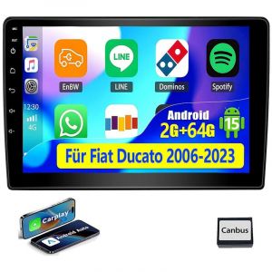 Autoradio Android 15 avec DAB+ pour Fiat Ducato (2006-2023) - GPS, Wi-Fi, Bluetooth, RDS - 2+64G