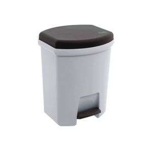 Poubelle 27l avec p&eacute;dale - couleur blanc/gris EDA - 17742