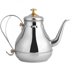 Fishlor Bouilloire Filtre &agrave; th&eacute;, Bouilloire Goutte &agrave; Goutte de Style Vintage col de Cygne, Acier Inoxydable de Style Classique pour Le caf&eacute; &agrave; la