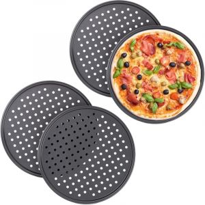 Parkside - 10030761 Pizza Trays, Set of 4, Round, Perforated, Non-Stick for Tart, Steel, Frying Pan, ∅ 31.5 cm, Anthracite