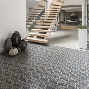 Stickers Sol Anti-d&eacute;rapant avec Protection - carreaux de ciment val&eacute;riano sol - 1 sticker de 45x45cm