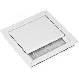 CCYKXA Pi&egrave;ce &ndash; Passe-c&acirc;ble de table &ndash; Passe-c&acirc;ble rectangulaire avec joint brosse &ndash; Passe-c&acirc;ble de bureau &ndash; Bo&icirc;te de c&acirc;bles encastr&eacute;e en aluminium &ndash;