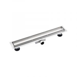2.0 caniveau de douche 120cm avec grille de carrelage avec bride de sol inox - Saniclass