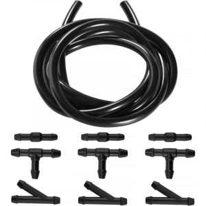 1m Tuyau de Liquide de Lave-Glace, avec 9 Raccords de Tuyau, Durite Lave Glace Universel, Tuyau de Pulv&eacute;risation lave Glace, pour Connecter la Pompe