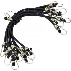 Tendeur Elastique avec Crochet, 10 Pcs 25cm Sangles de Rangement Robustes, Universels Robustes Tendeurs Sandow, Sangles de Tension Multifonction pour