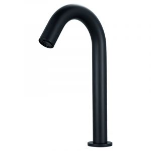 Largeight - jamais UTILISÉ]Robinet à capteur noir, robinet de salle de bains à montage sur pont d'évier, robinet de lavabo automatique chaud et