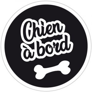 Sticker Chien à Bord – Autocollant Voiture Sécurité – 12,5 x 12,5 cm