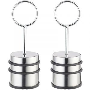 Butoir de porte avec poignée, lot 2, bloc massif d’entrée, protection en caoutchouc, fenêtres et portails, acier inox