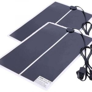 2PCS Tapis Chauffant avec Thermostat, 20W Reglable Tapis Chauffant Reptiles, Coussin Chauffant pour Reptiles Serpents Tortue Geckos L&eacute;opard L&eacute;zards