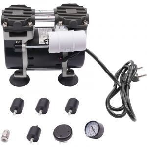 Pompe &agrave; vide 45 l/min avec interrupteur, membrane sans huile avec vacuom&egrave;tre et silencieux, faible niveau sonore et degr&eacute; de vide &eacute;lev&eacute;, pour