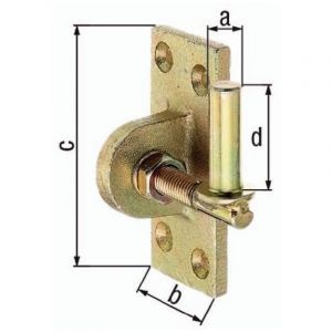 GAH - Gond &agrave; visser sur support 13x45 mm, galvanis&eacute; &agrave; chaud, r&eacute;glable de 20 mm (Par 6)