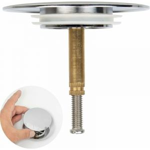 Bouchon de Baignoire, Ø 70 mm, avec Double Joint, Réglable en Hauteur, Bouchon de Baignoire Universel, Clapet de Lavabo, en Laiton Trempé avec