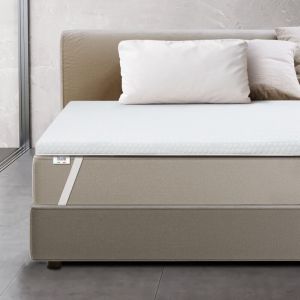 Surmatelas 190 x 200 en mousse à mémoire de forme Hauteur 6 cm Housse respirante et amovible Antibactérien et antifongique