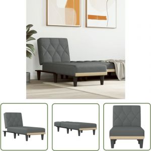 The Living Store - Chaise longue gris foncé tissu - Chaise Longue - Fauteuil Relax - Chaise Inclinable - Mobilier Extérieur - Salon De Jardin