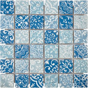 MOSAIQUE TRAVERTIN BAROQUE BLEU 1 PLAQUE 30,5 x 30,5 CM CASA LINEA
