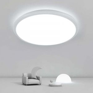 Plafonnier LED Rond 24W 30cm IP44 - 2400LM 6000K Blanc Froid - Salle de Bain, Chambre, Cuisine, Salon, Balcon [Classe E]