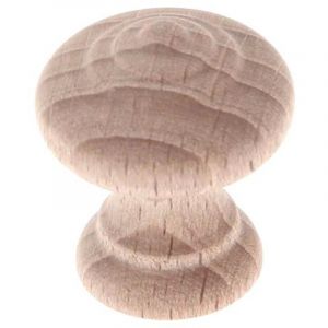 Cadap - Bouton de meuble rustique en bois brut ponc&eacute; HT33 D.35 Bois de h&ecirc;tre - 7035