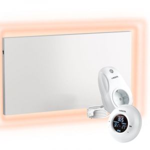 Viesta - Chauffage mural infrarouge avec thermostat [télécommande + contrôle wifi] – Radiateur mural à infrarouge – Panneau infrarouge en cristal de