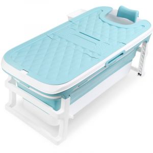 Baignoires Pliante Adultes Mobiles pour Bébés Bathtubs Courantes Baignoire sur pied Baignoire-Douche Portable pour Salle de Bain Extérieur 145cm