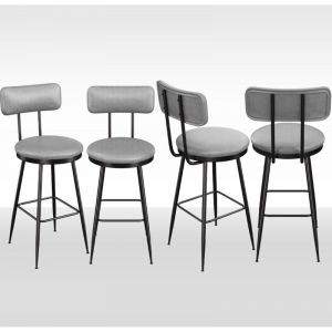 Eifson - Lot de 4 Chaises, Chaises de cuisine, avec pieds en m&eacute;tal, PU,style industriel, Chaises Salle &agrave; Manger, tabourets de bar - Gris