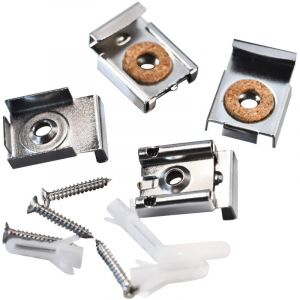 2 jeux (8 pièces) de clips de suspension à ressort pour miroirs sans cadre, avec chevilles et vis