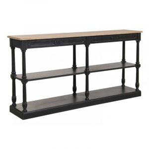 Decoration D &rsquo; Autrefois - Table drapier 2 tiroirs - Bois - Noir - Interior's